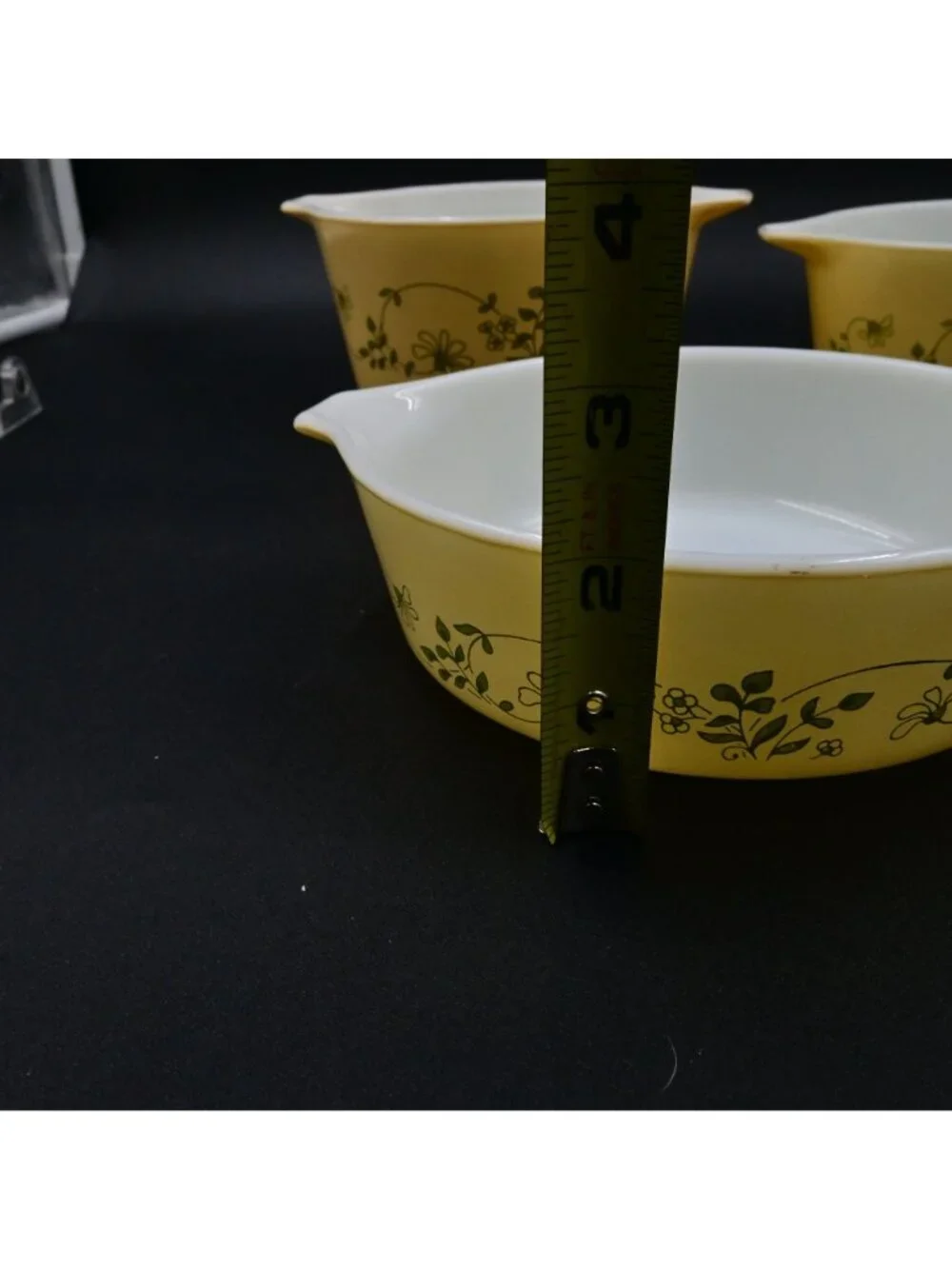 Pyrex Shenandoah Casserole Set of 3 Serving Bowls Yellow Floral No Lids